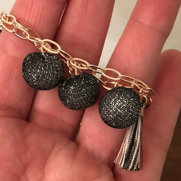 Rebecca Minkoff Rose Gold Pom and Tassel Bracelet - Picture 4 of 5